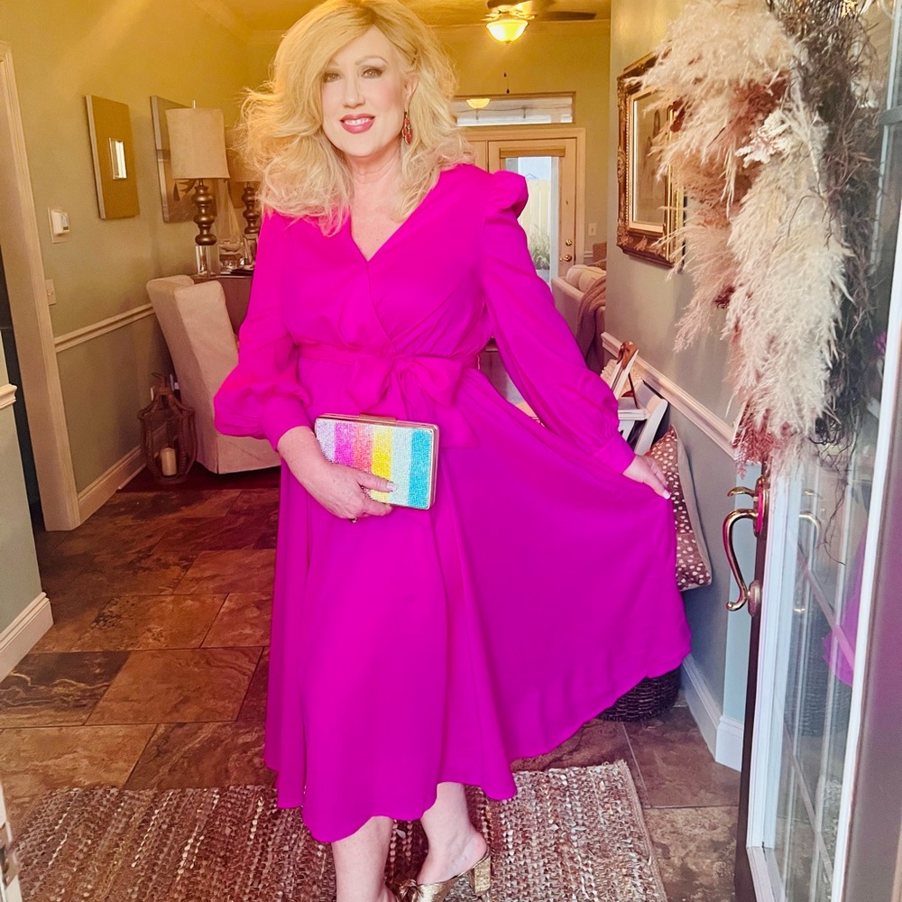 Vici Dolls hot pink Midi Dress size L